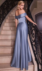 Off Shoulder Knotted Prom Gown