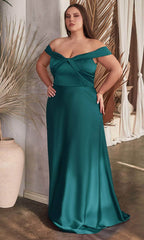 Off Shoulder Knotted Prom Gown