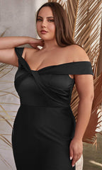 Off Shoulder Knotted Prom Gown