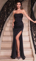 Pleated Semi-Sweetheart Prom Gown