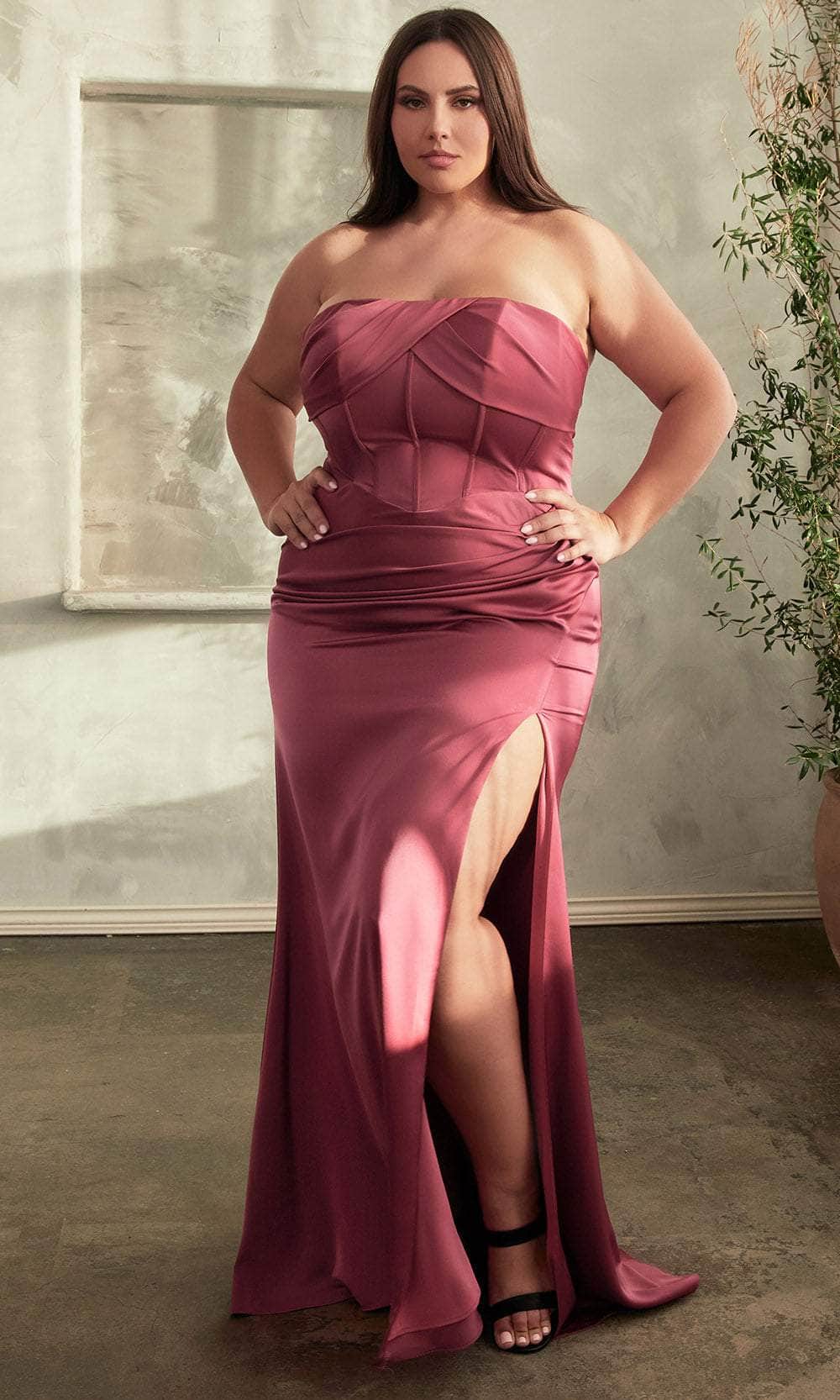 Pleated Semi-Sweetheart Prom Gown