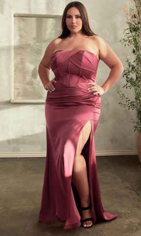 Vestido de graduación plisado con escote semi-corazon