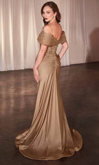 Vestido de sirena con cintura fruncida para baile de graduación