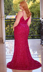 Robe de soirée ornée de dentelle à sequins