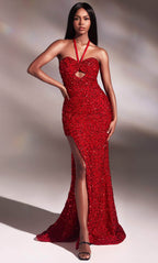 Halter Cutout Prom Dress
