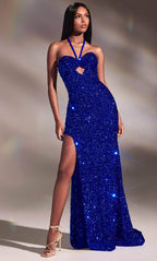 Halter Cutout Prom Dress