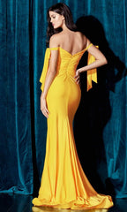 Vestido de noche modesto de jersey con abertura alta