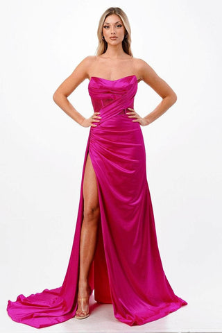 Robe de soirée ajustée en satin
