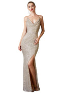 Sequin Cowl Neckline Sheath Dress
