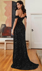 Velvet Sequin Evening Dress