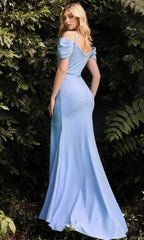 Crepe Off Shoulder Prom Dress