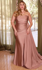 Ruched Bodice Asymmetric Prom Gown