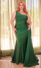 Ruched Bodice Asymmetric Prom Gown