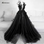 Baoleely  Classic Black Feather Wedding Dress  Princess Birthday Dress