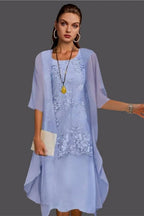 Vestidos cortos de dama de honor color lavanda, vestidos para la madre de la novia con encaje