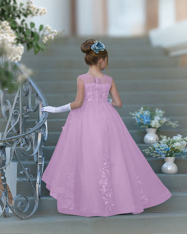 Vestido de baile de princesa Serenity con apliques de encaje y adornos de mariposas 