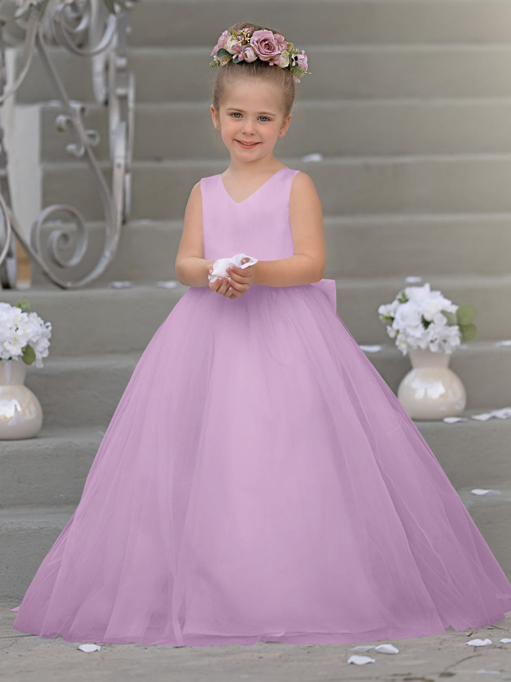 Robe de demoiselle d'honneur intemporelle en satin et tulle, coupe trapèze, sans manches 