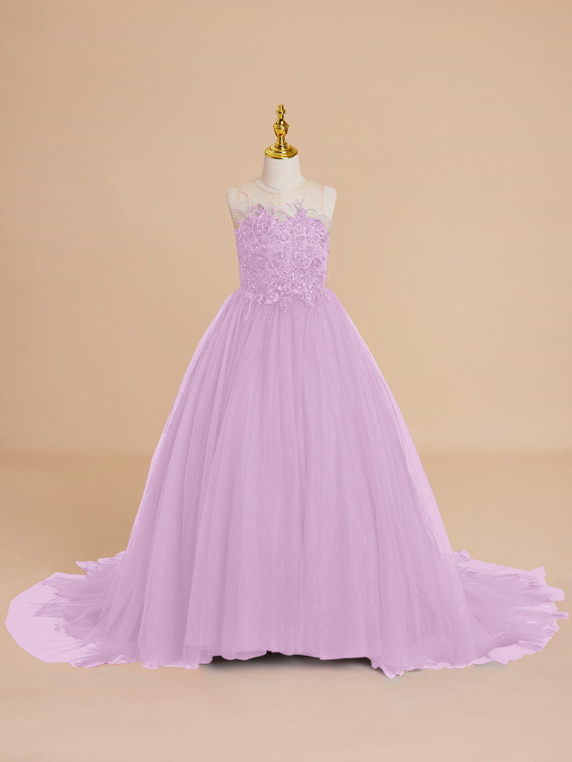 Vestido de princesa/vestido de princesa con cola de tul para niña de las flores 