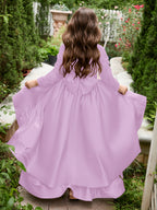 Vestido asimétrico de satén de corte A para niña de las flores 