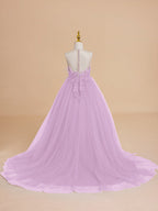 Vestido de princesa/vestido de princesa con cola de tul para niña de las flores 