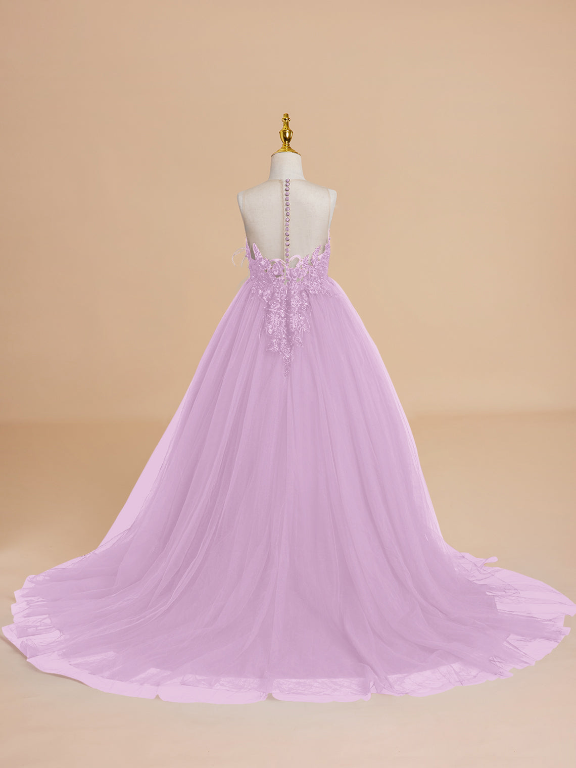Vestido de princesa/vestido de princesa con cola de tul para niña de las flores 