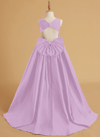 Robe de bal/robe de princesse en satin avec traîne pour demoiselle d'honneur 