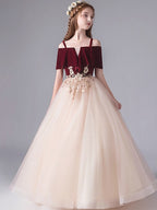 Robes longues trapèze en tulle pour demoiselles d'honneur