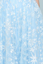 Robes de bal longues en tulle appliqué, coupe trapèze, manches courtes