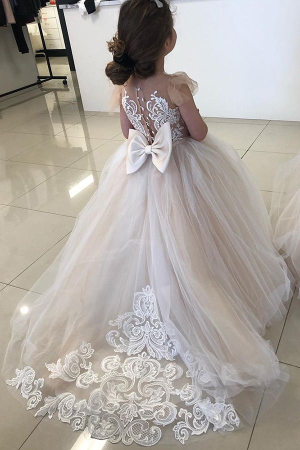 Robe de bal longue en dentelle avec appliques et tulle, robe de demoiselle d'honneur