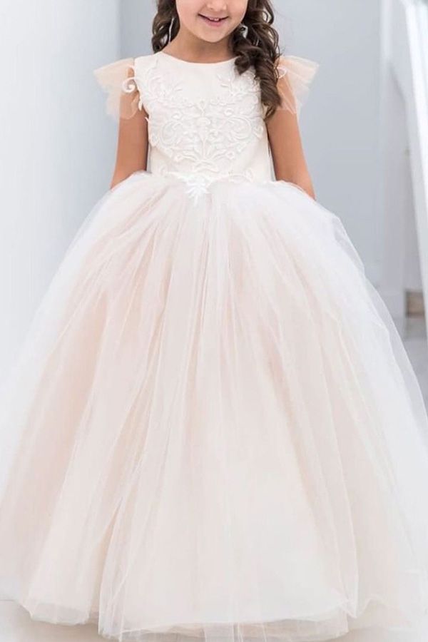Robe de bal longue en dentelle avec appliques et tulle, robe de demoiselle d'honneur