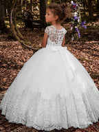 Vestido largo de gala con cola de barrido para bodas, cumpleaños, concursos de belleza y damitas de honor.