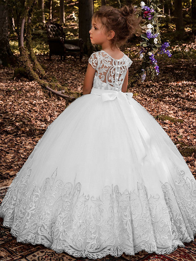 Vestido largo de gala con cola de barrido para bodas, cumpleaños, concursos de belleza y damitas de honor.