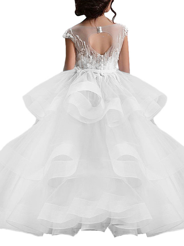 Robe de bal longue en tulle et dentelle, robe de demoiselle d'honneur à manches