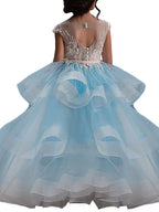 Robe de bal longue en tulle et dentelle, robe de demoiselle d'honneur à manches