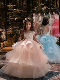Robe de bal longue en tulle et dentelle, robe de demoiselle d'honneur à manches
