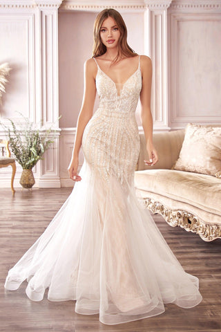 Robe de mariée longue sirène de style formel