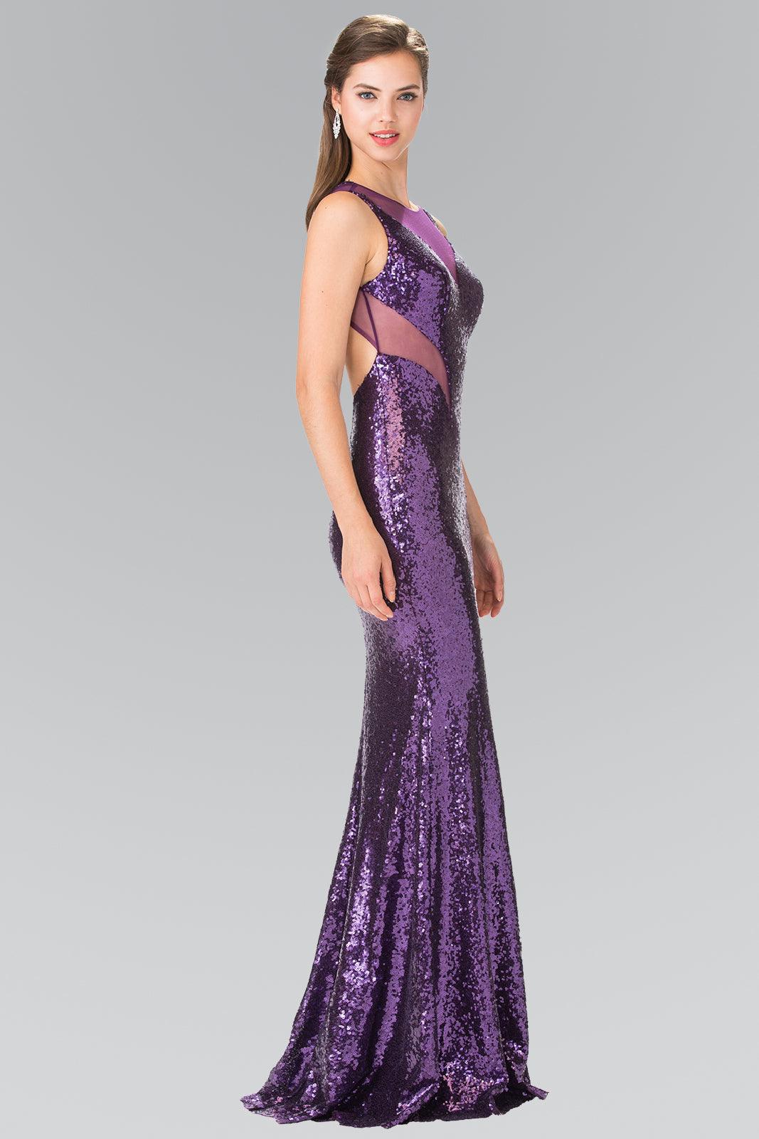 Vestido largo de lentejuelas para baile de graduación o gala