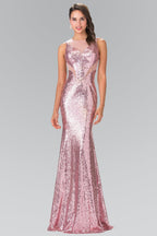Vestido largo de lentejuelas para baile de graduación o gala