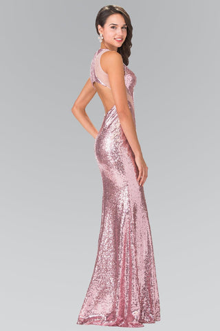 Robe de bal longue entièrement pailletée, tenue de soirée