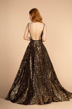 Robe de bal longue entièrement pailletée