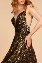Robe de bal longue entièrement pailletée