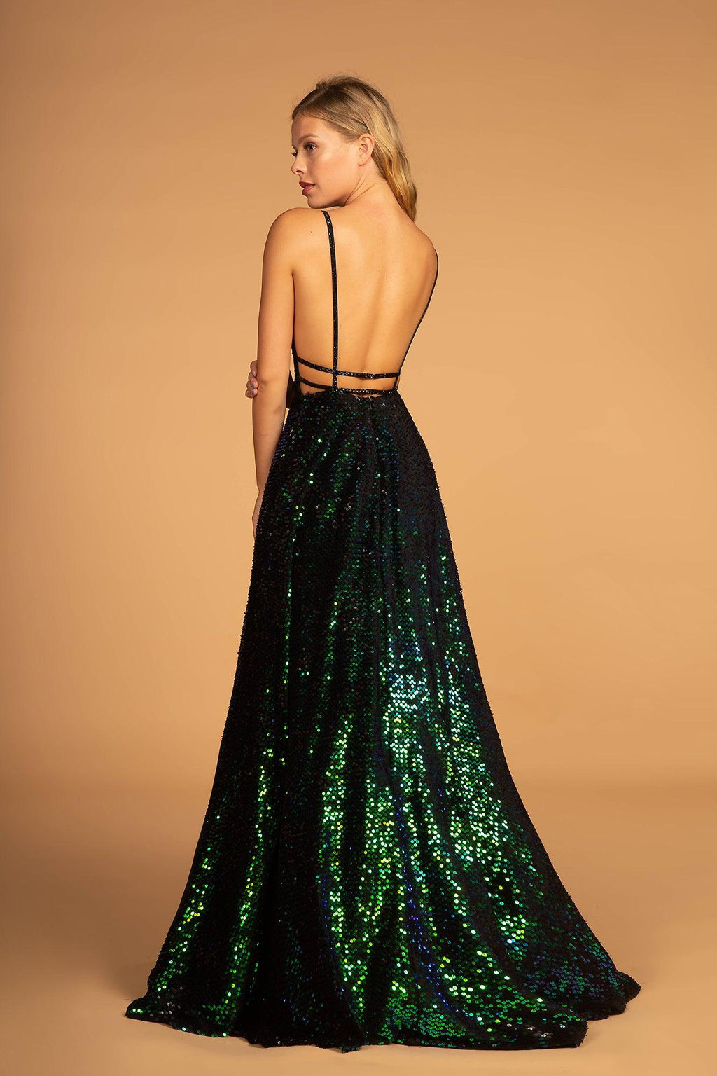 Robe de bal longue entièrement pailletée