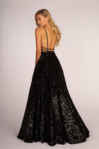 Robe de bal longue entièrement pailletée
