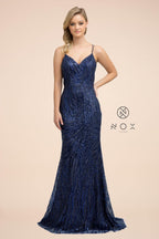 Vestido largo de fiesta con lentejuelas