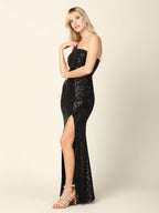 Long One Shoulder Formal Fitted Prom Dress