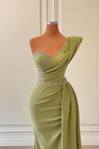 Robe de bal sirène longue asymétrique à volants