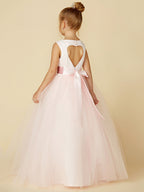 Vestidos largos de princesa de satén y tul para bodas, cumpleaños, concursos y damitas de honor