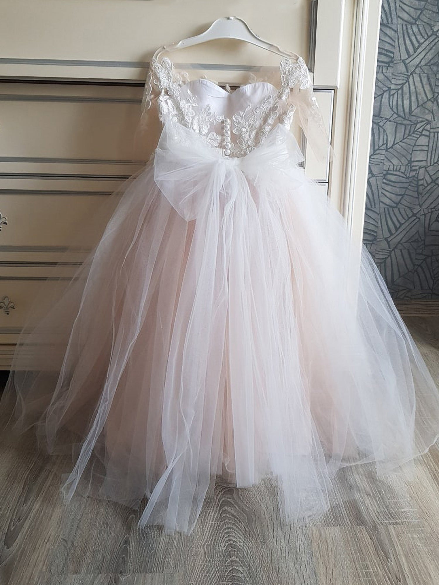 Vestidos largos de princesa estilo boho de tul para niña de las flores con mangas