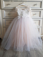 Robes longues de princesse en tulle style bohème avec manches pour demoiselles d'honneur