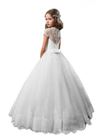 Robes longues de princesse en tulle et dentelle pour mariage, anniversaire, première communion, demoiselle d'honneur